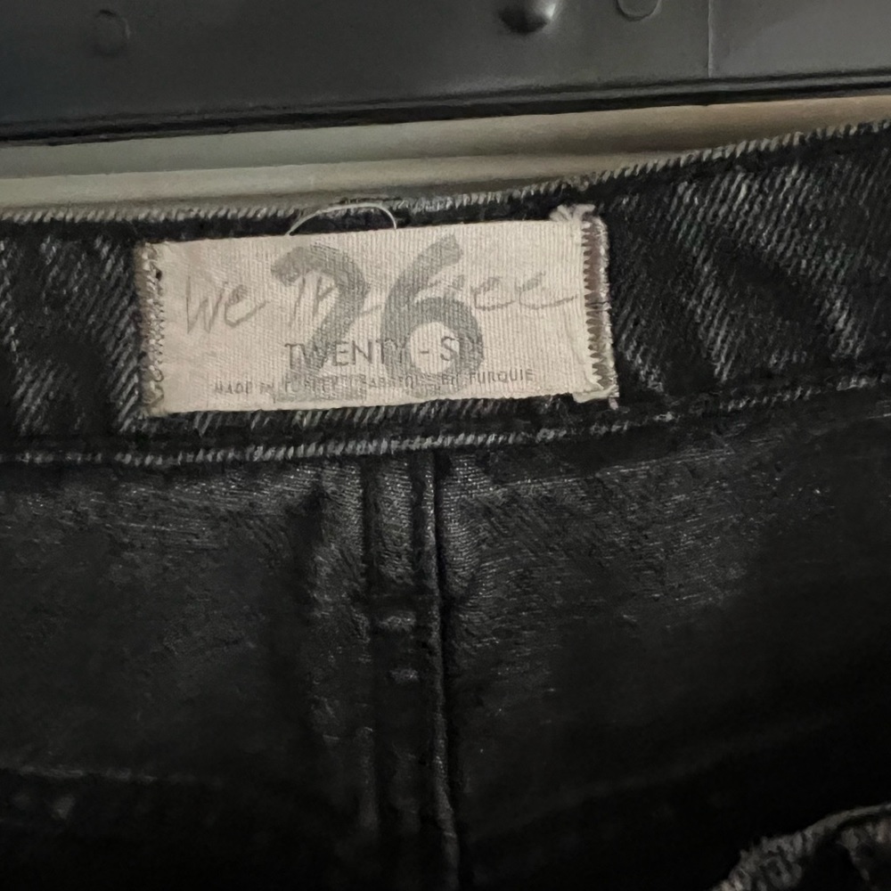 Free People Black faded wash denim jeans size 26 - Picture 4 of 5